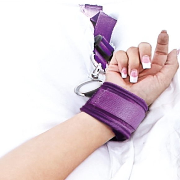 7PCs Purple Bed Spreader Set W/ Satin Blind Fold - Picture 3 of 6